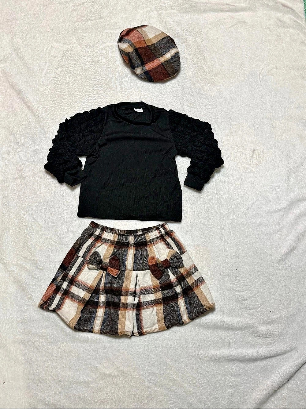 Girls Plaid Matching Set Size 3-4Y